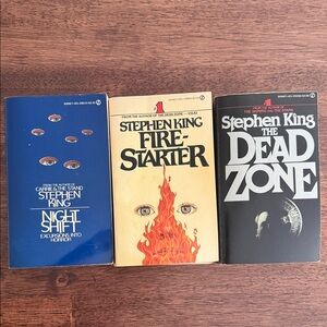Stephen King paperback book bundle- fire starter, night shift, the dead zone